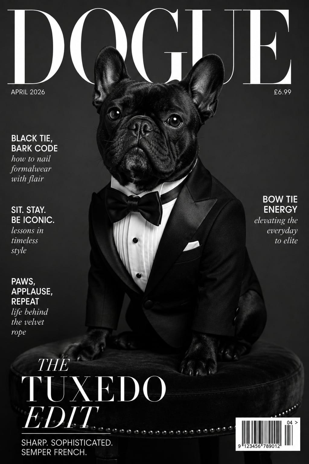 DOGUE magazine cover, Tuxedo